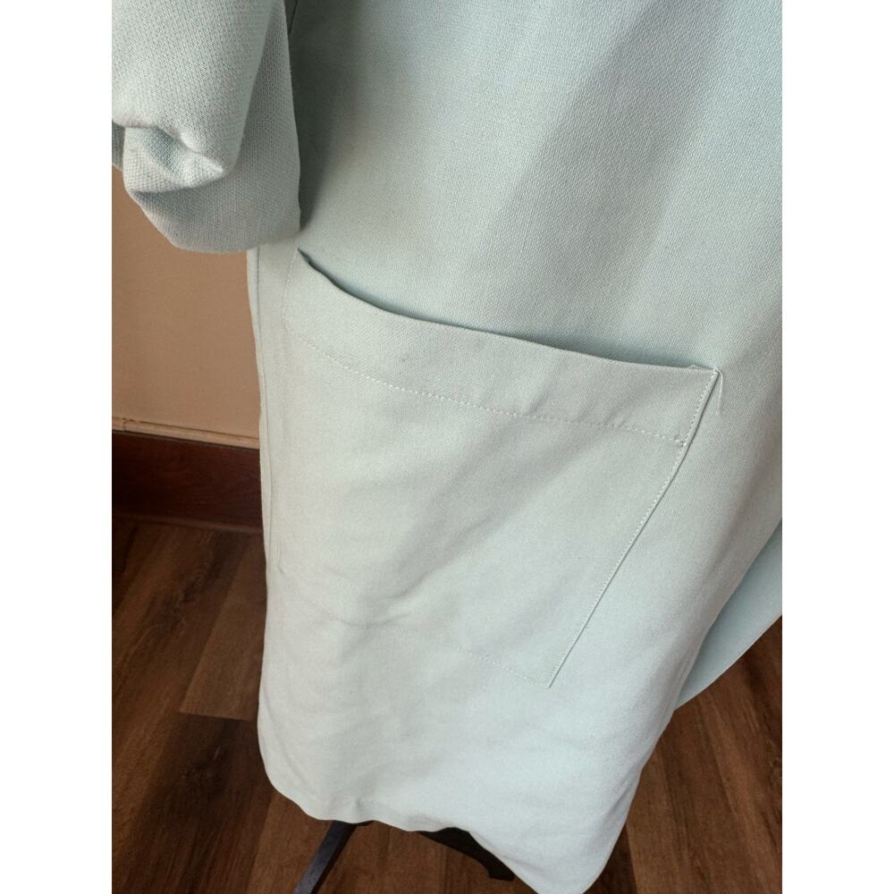 Mint Green Waterfall Trench Jacket Roll Tab Sleeves Size S - Picture 3 of 9